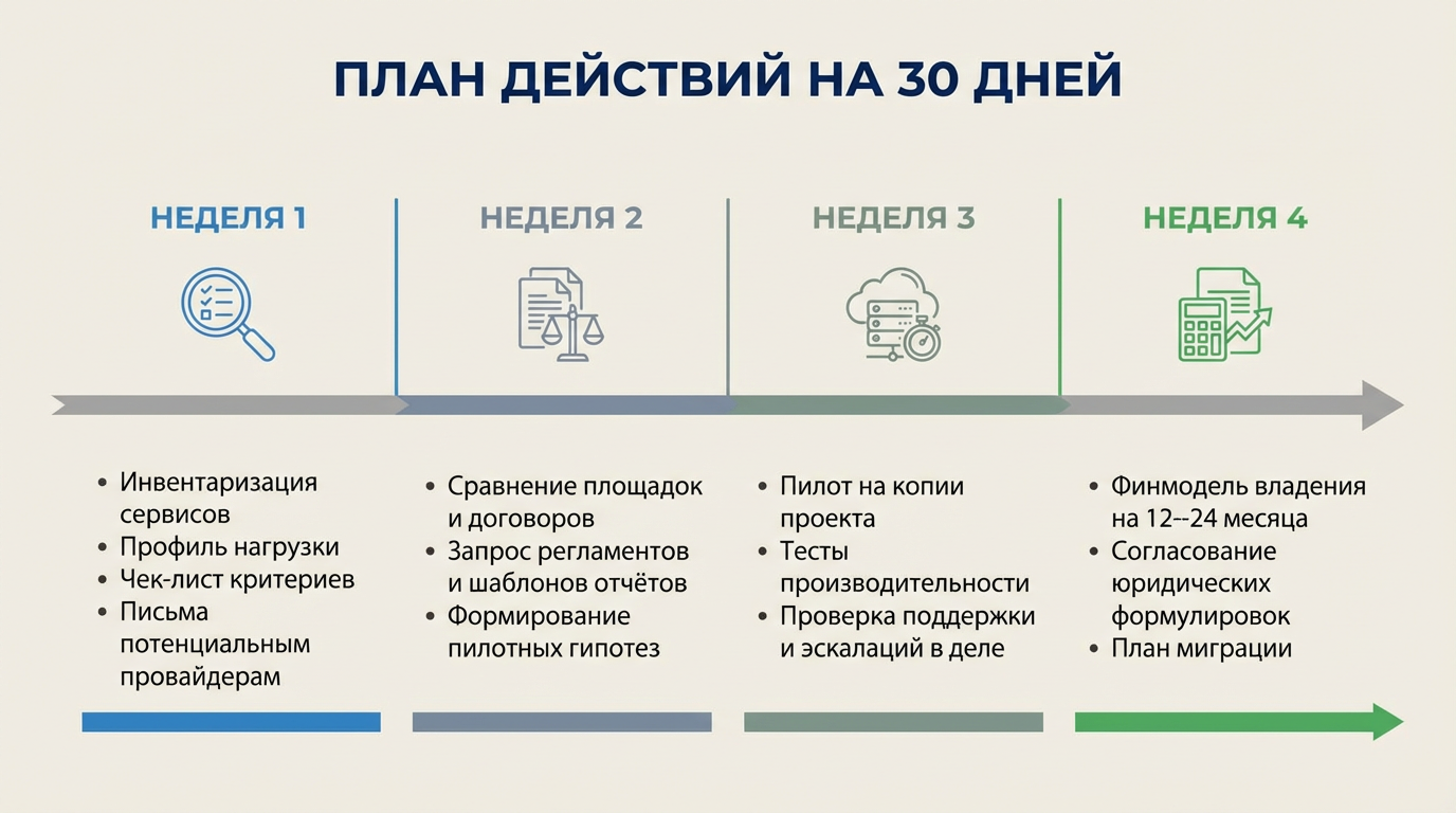Готовый план действий на 30 дней: от запроса до пилота и решения